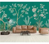 Piante Alberi E Fiori Verdi Freschi E Belli 3D Carta da Parati Tessuto in Seta Ufficio Sala Pranzo Divano Camera Soggiorno TV Sfondo Muro-400cm×280cm
