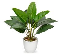 Piante artificiali, uccello del paradiso, piante artificiali come reali, piante verdi tropicali, pianta artificiale da interno, pianta in vaso con 10 foglie di banana, per camera da letto, soggiorno