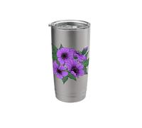 Piante Botaniche Viola Petunia Fiore Per Uomini e Donne Bicchiere termico in acciaio inox doppia parete