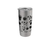 Piante Cane Caffè Doodle Bicchiere termico in acciaio inox doppia parete