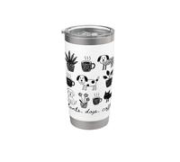 Piante Cane Caffè Doodle Bicchiere termico in acciaio inox doppia parete