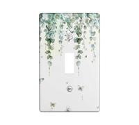 Piante Copertura Interruttore Luce Piastra Foglia Viti Botanico Cottagecore Acquerello Farfalla Verde Salvia Bianco Policarbonato (PC) Decorazione Cucina Stanza Parete Coperture Elettriche Viti