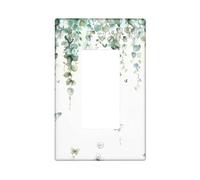 Piante Copertura Interruttore Luce Piastra Foglia Viti Botanico Cottagecore Acquerello Farfalla Verde Salvia Bianco Policarbonato (PC) Decorazione Cucina Stanza Parete Coperture Elettriche Viti