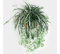 Piante da parete verdi artificiali in tessuto da appendere puntelli per interni esterni design fotografico sfondo display 65 cm ecologico finto pannello verde a 5 vie 38 foglie 15 fiori