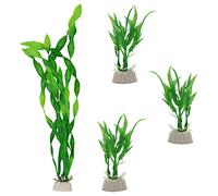 Piante di decorazione dell'acquario, 4pcs piante di plastica artificiale, Vivido Simulazione di pesci Serbatoio Decorazioni, Piante acquatiche finte realistiche