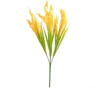 Piante di riso artificiali, 10 pezzi, 44 cm, in plastica, colore giallo, realistiche, decorazione da fattoria, composizione di fiori secchi, rustica, per casa e ufficio