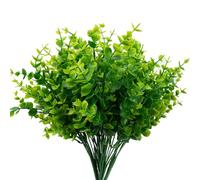 Piante Finte da Esterno, 5 Fasci di Foglie Finte per Decorazioni, Pianta Artificiale da Interno e Esterno Erba Finta, Foglie di Eucalipto Artificiali, Resistenti ai Raggi UV, per la Casa e il Giardino