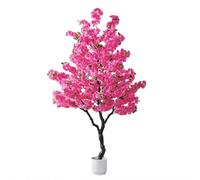 Piante Finte da Interno Albero del Fiore di Ciliegia Delle Piante Artificiali, Albero Finto per Patio/ Portico/ Asilo, Albero Artificiale con Cesto Fioriera per L'arredamento Della Casa(Red,110cm(43 1