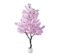 Piante Finte da Interno Albero del Fiore di Ciliegia Delle Piante Artificiali, Albero Finto per Patio/ Portico/ Asilo, Albero Artificiale con Cesto Fioriera per L'arredamento Della Casa(Purple,180cm(7