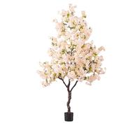 Piante Finte da Interno Albero del Fiore di Ciliegia Delle Piante Artificiali, Albero Finto per Patio/ Portico/ Asilo, Albero Artificiale con Cesto Fioriera per L'arredamento Della Casa(White,180cm(70