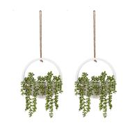 piante grasse artificiali da appendere, 31 cm, finta collana di perle in vaso con cordino da 21 cm, compatibili con decorazioni murali inter