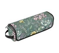 Piante grasse vintage verde 2 in 1, custodia da viaggio con tappetino resistente al calore, borsa organizer da viaggio per ferri da stiro, piastre e arricciacapelli, portatile, essenziale da viaggio