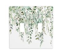 Piante Interruttore Luce Piastra di Copertura Acquerello Eucalipto Foglia Viti Botanico Cottagecore Verde Salvia Bianco Policarbonato (PC) Decorazione Parete Soggiorno Casa Dimensioni Standard