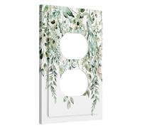 Piante Interruttore Luce Piastra di Copertura Acquerello Eucalipto Foglia Viti Botanico Cottagecore Verde Salvia Bianco Policarbonato (PC) Decorazione Parete Soggiorno Casa Dimensioni Standard