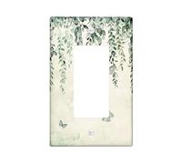 Piante Interruttore Luce Piastra di Copertura Vintage Foglia Viti Botanico Cottagecore Acquerello Farfalla Beige Verde Scuro Policarbonato (PC) Decor Infrangibile Stanza Presa di Casa Coperture