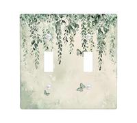 Piante Interruttore Luce Piastra di Copertura Vintage Foglia Viti Botanico Cottagecore Acquerello Farfalla Beige Verde Scuro Policarbonato (PC) Decor Infrangibile Stanza Presa di Casa Coperture