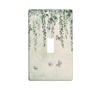 Piante Interruttore Luce Piastra di Copertura Vintage Foglia Viti Botanico Cottagecore Acquerello Farfalla Beige Verde Scuro Policarbonato (PC) Decor Unbreakable Room Home Outlet Switch Covers Single