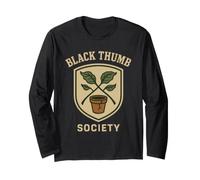 Piante Killer Humor Nero Pollice Divertente Botanico Caos Maglia a Manica