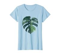 Piante Monstera Watercolor Piante Amore Casa Maglietta, Donna, Celeste, 3XL