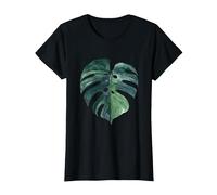 Piante Monstera Watercolor Piante Amore Casa Maglietta, Donna, Nero, L
