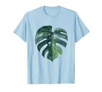 Piante Monstera Watercolor Piante Amore Casa Maglietta, Uomo, Celeste, XXL