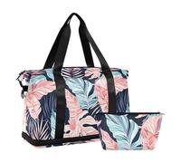 piante tropicali Borse da viaggio Carry On Personal Item Borse Sport Gym Bag con Toiletry Bag per Aereo Viaggio Impermeabile, Piante tropicali, 1 size