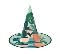 Piante verdi in vaso del fumetto dell'interno 1 PC Cappello della strega di Halloween Cappello del partito del costume adatto per il gioco di scena Accessori