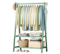 Pianto di Abbigliamento in bambù a Doppio Strato, Supporto per Indumenti Pieghevole con Binario Appeso, Soluzione di stoccaggio per Il Risparmio Spaziale per Camera da Letto