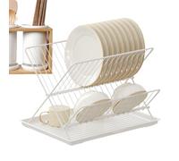 Pianto di asciugatura a compatto-organizzatore di piano di lavoro a risparmio spaziale, scarico di piatti pieghevole | Design moderno di stoccaggio della cucina, tema di piccoli appartamenti, b