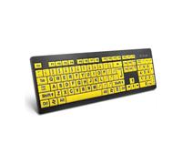 Piao Large Print Computer Keyboard, Wired Usb High Contrast Keyboard with Oversized Print Letters for Visually Impaired Low Vision Individuals (yellow