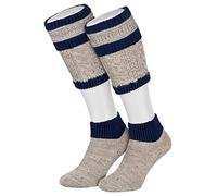 Piarini Loferl - Calze per costume tradizionale bavarese da uomo, 2 pezzi, colore: marrone, verde, rosso, blu, beige, antracite, motivo a trecce, misura 39-42, 43-44, 45-46, 47-48 Noce reale 43-46