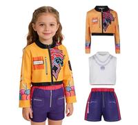 Piashow Costume per bambini, set da 3 pezzi, con giacca, canottiera, pantaloncini, per Halloween, compleanno, Natale, carnevale, feste (140)