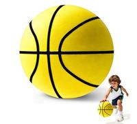 Piashow Silent - Palla da basket rimbalzante silenziosa, in schiuma, per allenamento, leggera, per dribbling silenzioso e allenamento al chiuso, 24 cm (giallo)