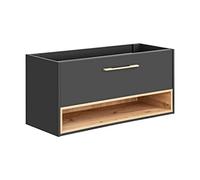 PIASKI Borneo - Mobile lavabo da 120 cm, mobile da lavabo sospeso, mobile da bagno, colore: rovere/grigio cosmo (solo