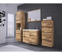 PIASKI - MALO001, Set di mobili da bagno Roma, lavabo incluso, mobili da bagno sospesi e moderni (colore Wotan)