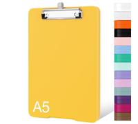 Piasoenc Piccolo portablocco con contenitore, portablocco A5 con portapenne, portablocco in plastica con clip a basso profilo, per infermieri, insegnanti, avvocati, giallo
