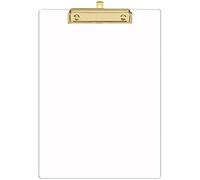 Piasoenc Porte-blocs en acrylique, Porte-blocs à paillettes, Porte-blocs format lettre standard, Format A4 12.5" x 9", Porte-blocs à confettis pour femmes, Gold Fournitures de bureau et accessoires