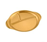 Piastra a doppio scomparto in acciaio inox con spessore uniforme e finitura lucida del bordo per una presentazione uniforme da tavolo (1 oro)
