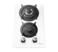 Piastra a gas IsEasy MGBG-312A 2 fuochi vetro bianco