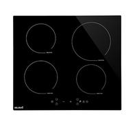 Piastra a induzione a 4 luci da incasso BELDEKO - 7500 W con 4 booster, affidabile e robusto, timer, tasti touch, anti-trabocco, 9 livelli di potenza
