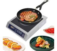 Piastra a induzione da 3500 W, piano cottura a induzione singola, cambio a temperatura 10, trasmissione a 11, regolazione del tempo di riscaldamento 24H, portata massima 75 kg, schermo LED per cucina