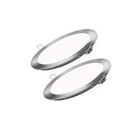 Piastra a LED Circolare SuperSlim 20W (Pack 2) Downlight LED Φ220mm Cornice Argento Bianco Freddo 6000k-6500k 1600lm