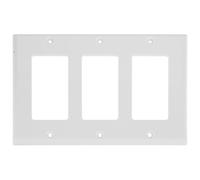 Piastra a Tre Moduli Bianca per Prese e Interruttori Muro | PC dal Profilo Moderno, Installazione Semplice, Design senza Viti, Copertura Ordinata per Parete