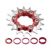 Piastra adattatore per corona a 9 velocità a singola velocità, in alluminio lavorato a CNC, per MTB, design leggero, mantiene le prestazioni della bici sotto stress (rosso)