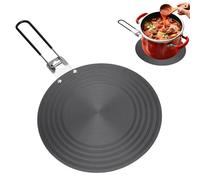 Piastra adattatore per cottura a induzione, 24 cm, dissipatore di calore a ebollizione con manico pieghevole per piano cottura in alluminio e ceramica, piastra riscaldante per cucina