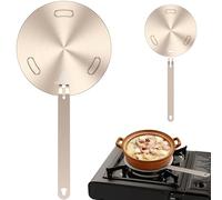 Piastra Adattatore per Induzione 16/20/24 cm, Spessore 3,4 mm, Con Manico Rimovibile, Conversione per Piano Cottura a Induzione e Fornello a Gas (16 cm)