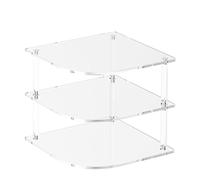 Piastra angolare a 3 livelli nizer, salvaspazio, versatile per comodino, bagno, congelatore e bar, efficiente scaffale per piatti per la casa