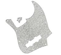 Piastra Antigraffio Per Battipenna Per Basso Per Chitarra A 10 Fori Senza Foro Per Truss Rod E Viti Per Basso A 4 Corde Parti di Chitarra Elettrica (Color : Silver)