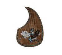Piastra antigraffio per chitarra acustica Palissandro/acero Intarsiato Con Motivo A Conchiglia Vera Battipenna Per Chitarra Acustica Adesivo Bifacciale(B)