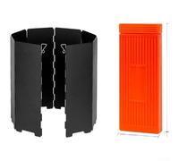 Piastra antivento pieghevole per fornello da campeggio, realizzata in robusto acciaio per bloccare il vento e migliorare la stabilità durante le attività di cottura all'aperto (nero)